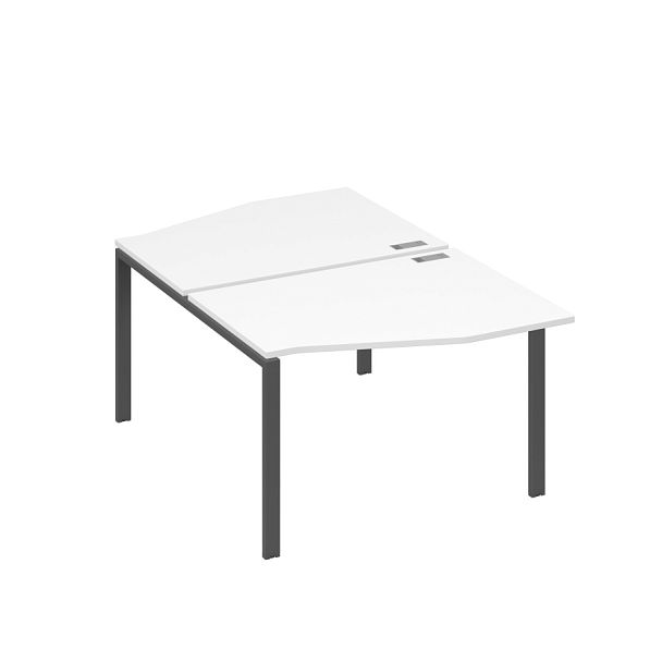 Рабочая станция столы Техно на металлокаркасе UNO (2х120) A4 А4 Б1 189 БП белый премиум / металлокаркас антрацит - Вид 1