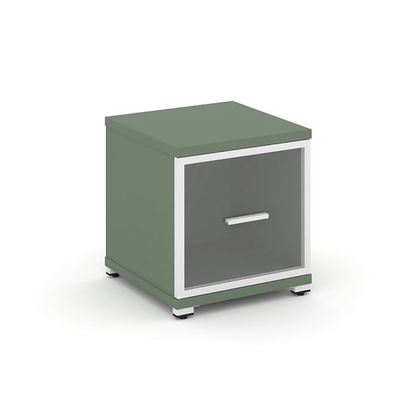 Concept Шкаф 1 узкая секция, 1 ниша CN.STU-113 RPW W Кобо/Металл Белый/Прозрачный 420*420*450 - Вид 1