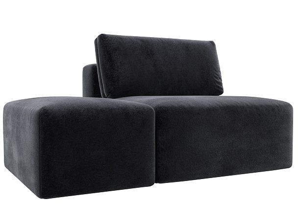 Модули диван и пуф Лига-060 НПБ Велюр серый - Вид 2