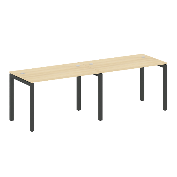 Metal System Quattro Р. ст. на 2 раб. места на П-образном м/к 50БП.СМ-2.2 Акация/Антрацит металл 2400*720*750 - Вид 1