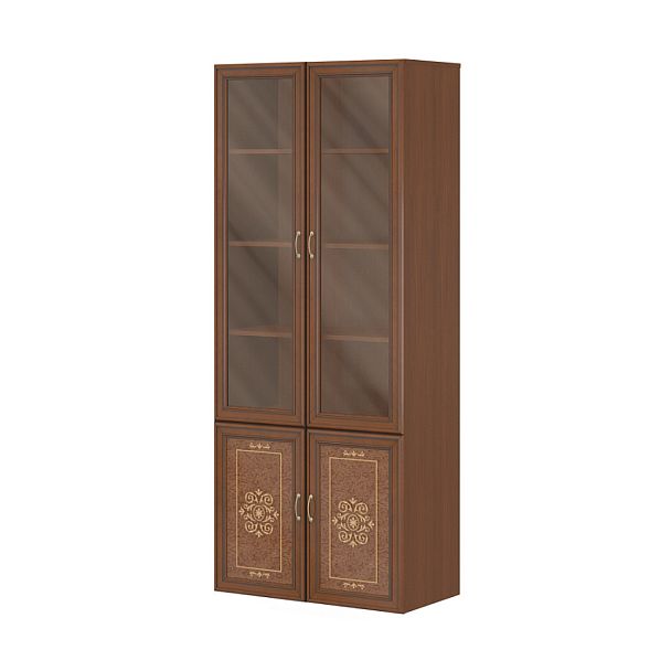 Широкая, высокая, не глубокая секция "Версаль-люкс"  ПК-ВРЛ-КШК216Х90СТ/И3/35-В1-198 орех орвието - Вид 1