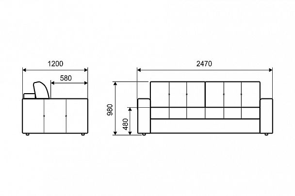 Диван "Палермо" прямой Ecomania 04 - Вид 7