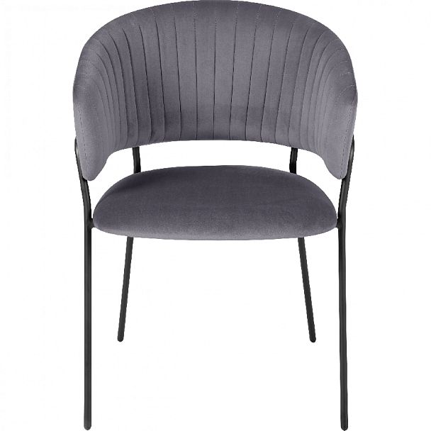 Комплект кухонных стульев Даксон серый велюр/черный, 4 шт. - Вид 2