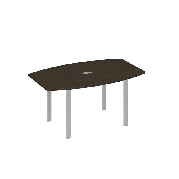 Стол 160 фигурный на металлокаркасе UNO для переговоров A4 А4 Б1 111 БП венге / металлокаркас серый - Вид 1