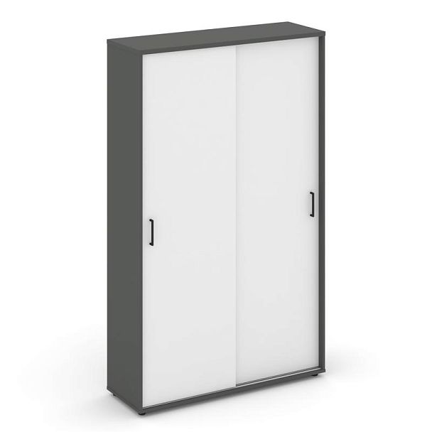 Стайл Проджект Шкаф-купе для одежды SN.SHK-003 Антрацит/Антрацит/Белый/Черный Ручки 1200*400*1982 - Вид 1