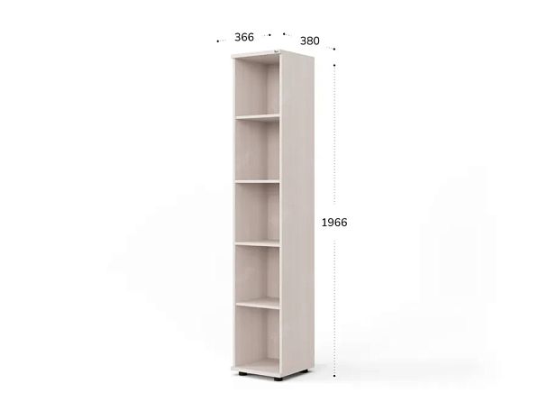 UNITY РШ-4 ДУБ МОЛОЧНЫЙ Стеллаж открытый Прямой 366x380x1966 - Вид 7