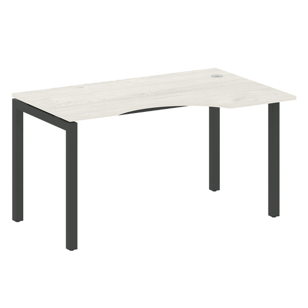 Metal System Quattro Стол криволинейный правый на П-образном м/к 50БП.СА-2 (R) Дуб наварра/Антрацит металл 1400*900*750 - Вид 1