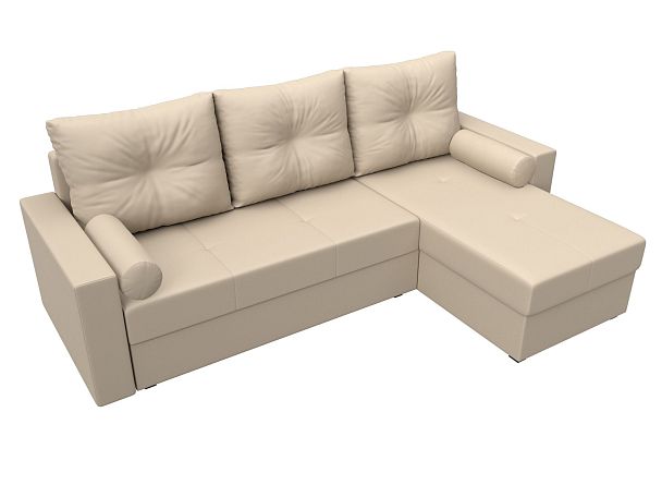Диван угловой Верона Лайт угол правый (полностью экокожа бежевая) - Вид 5