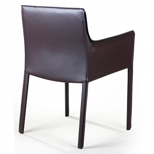 Стул с подлокотниками Barrie, кожа коричневый - Вид 5