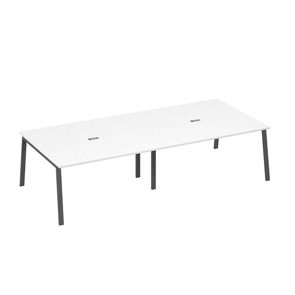 Стол 320x144 для переговоров ножки TRE A4 А4 Б3 136-2 БП белый премиум / металлокаркас антрацит - Вид 1