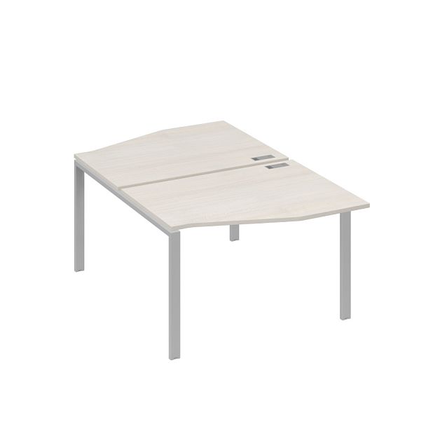 Рабочая станция столы Техно на металлокаркасе UNO (2х120) A4 А4 Б1 189 БП дуб / металлокаркас серый - Вид 1