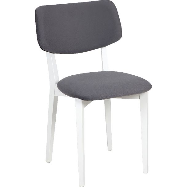 Комплект деревянных стульев с мягким сиденьем Мэти Белый/Серый велюр, 3 шт. - Вид 3