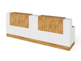 RTD088-320-ME ТАНДЕМ / TANDEM Стойка ресепшн 3-320 3200х700х1200 Таксония медовая - Фото предпросмотра