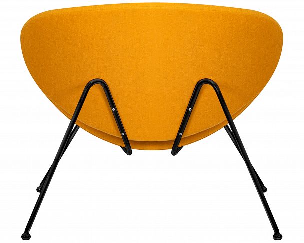 Кресло дизайнерское DOBRIN EMILY (желтая ткань AF13, черное основание) - Вид 5