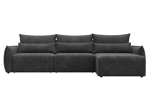 Диван угловой Лига-051 НПБ Лонг угол универсальный Велюр серый - Вид 2