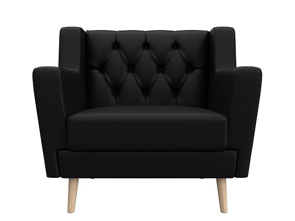 Кресло Брайтон Люкс (полностью экокожа черная) - Вид 2