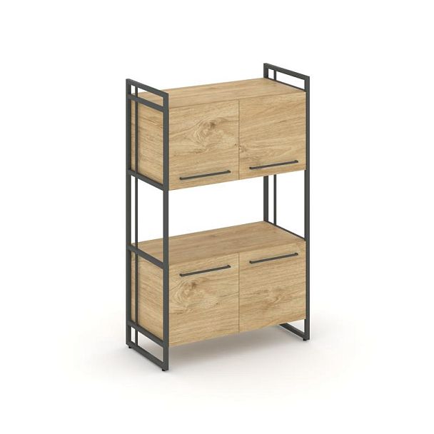 Rift Шкаф 3 ниши широкий RF.SS-33 Тиквуд Светлый/Металл Антрацит 798*396*1286 - Вид 1