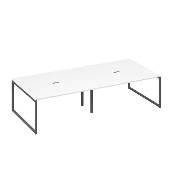 Стол 320 с опорами QUATTRO для переговоров A4 А4 Б4 136-2 БП белый премиум / металлокаркас антрацит - Вид 1