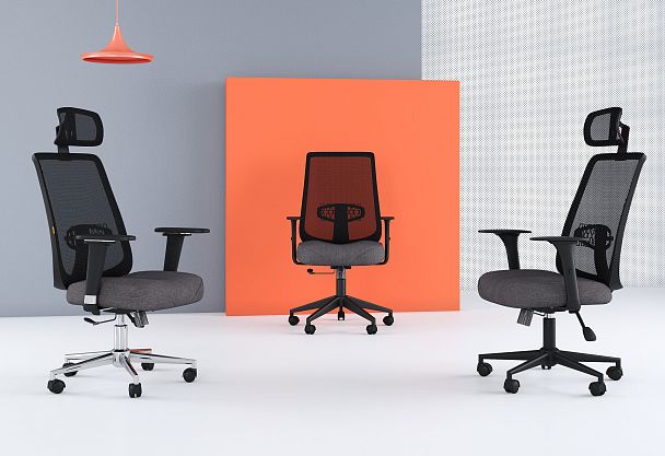 Офисное кресло CHAIRMAN 535 BLACK, ткань/сетка, черный/серый - Вид 7