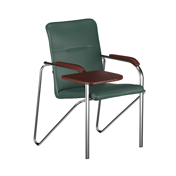 Стул офисный Самба с пюпитром пластик черный, экокожа grass, каркас серебро - Вид 7