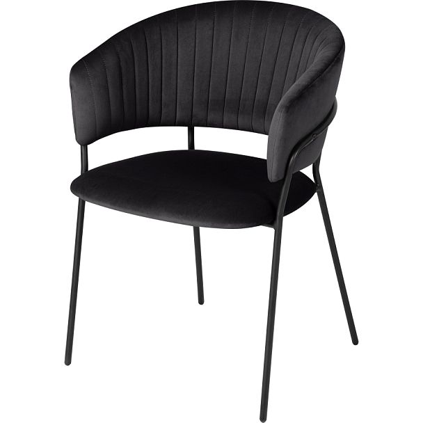 Комплект кухонных стульев Даксон черный велюр/черный, 4 шт. - Вид 1