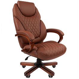 Кресло CHAIRMAN 406, экокожа, коричневый - Фото предпросмотра