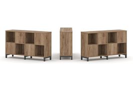 Стайл Проджект Набор стеллажа 2-х сторон., 2 яр. SN.NSD-241 Дуб Табак/Металл Антрацит 1488*400*881 - Фото предпросмотра