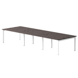 Бенч-система на 6 мест Everprof EVO на металлокаркасе 3540х670(1370)x755 опоры 45гр Дуб Пасадена/Белый - Фото предпросмотра