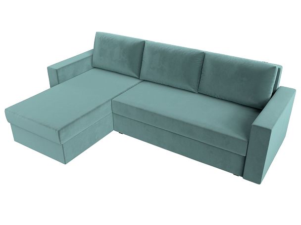 Угловой диван Траумберг Лайт левый (полностью Велюр бирюзовый) - Вид 5