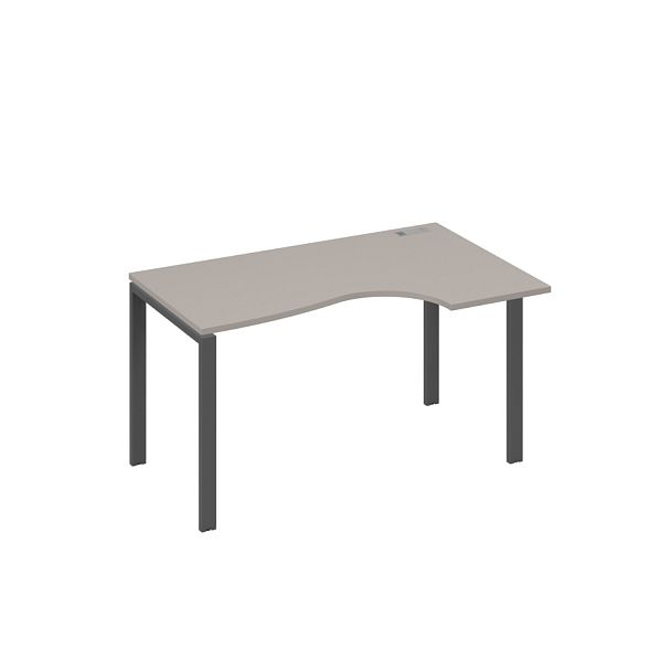 Стол эргономичный правый "Классика" на металлокаркасе UNO A4 А4 Б1 044 БП мокко премиум / металлокаркас антрацит - Вид 1
