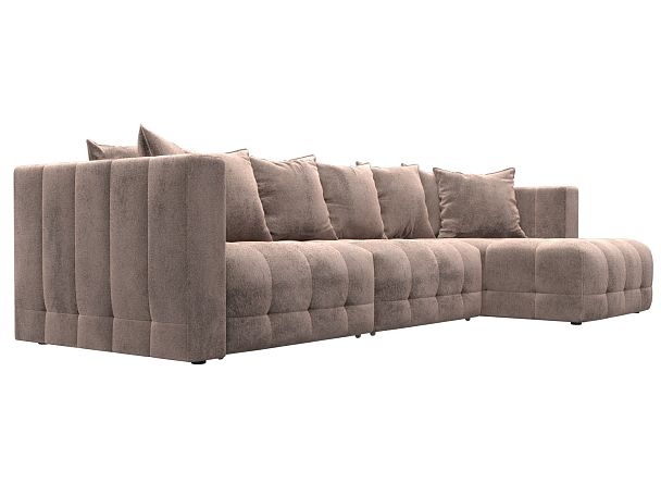 Диван угловой Лига-052 НПБ Лонг угол универсальный Велюр бежевый - Вид 3