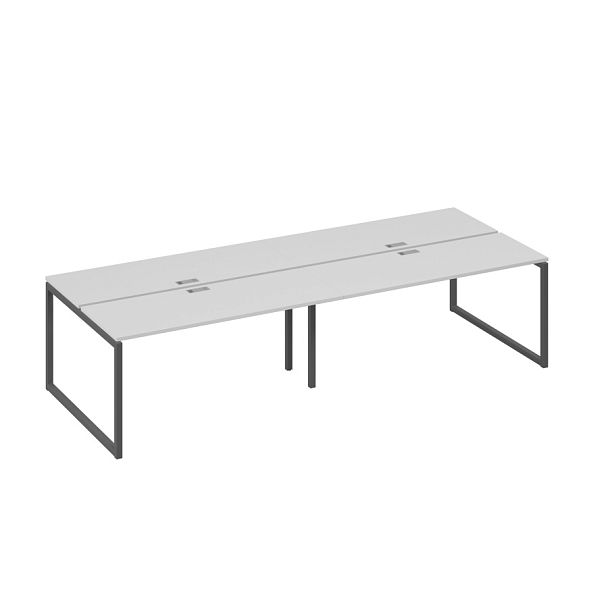 Рабочая станция на металлокаркасе QUATTRO (4х160) A4 А4 Б4 172-2 БП серый / металлокаркас антрацит - Вид 1