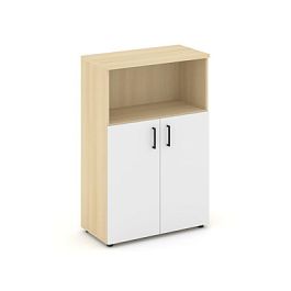 Style Project Шкаф средний широкий SN.STS-201 Акация Лорка/Белый/Черный Ручки 796*400*1203 - Фото предпросмотра