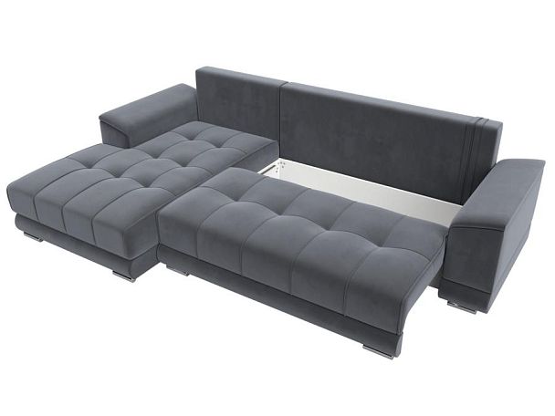 Угловой диван НордСтар левый угол Велюр серый - Вид 7