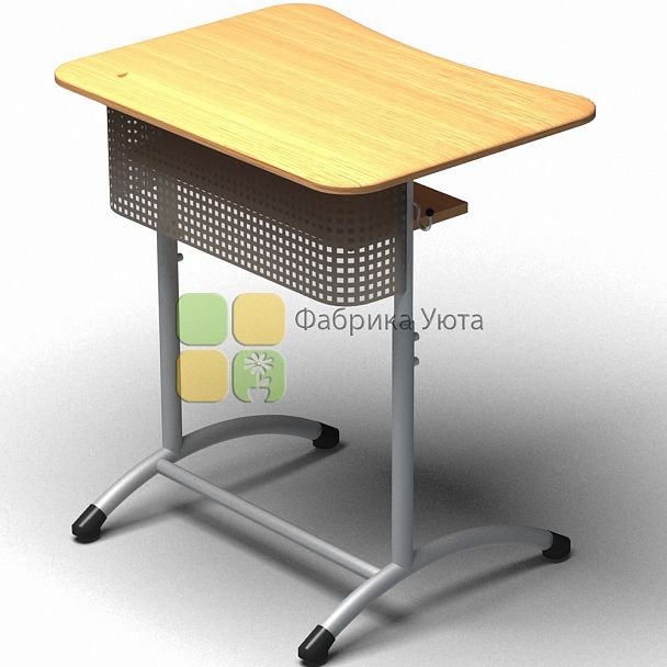 Парта одноместная ЭКСТРА (Р) с полк. и перф. экр.,рег. (5-7 гр) - Вид 1