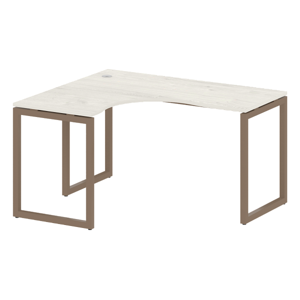 Metal System Quattro Стол криволинейный левый на О-образном м/к 40БО.СА-3 (L) Дуб наварра/Мокко металл 1400*1200*750 - Вид 1