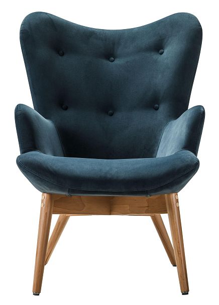 Кресло Хайбэк синий/нат.бук - Вид 2