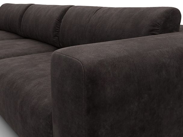 Диван угловой Лига-066 НПБ Лонг угол левый Велюр коричневый - Вид 4
