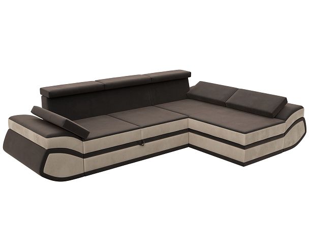 Диван угловой Лига-032 правый угол Велюр коричневый - Вид 9