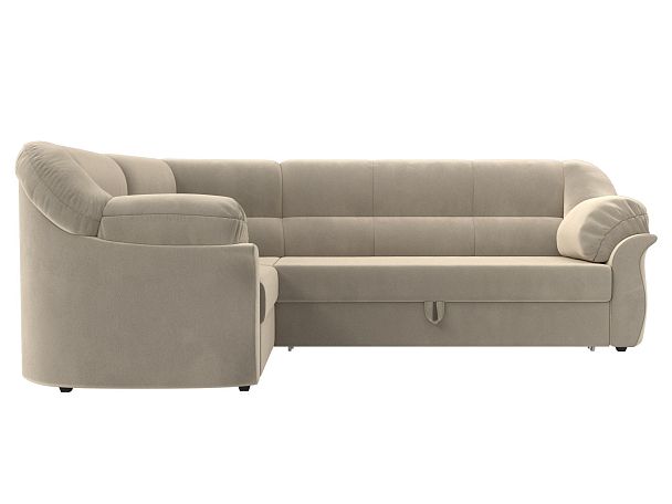 Диван угловой Карнелла левый (полностью микровельвет бежевый) - Вид 2