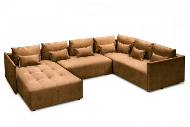 Мягкий угол «Чилетти» П-образный горчичный - Вид 1