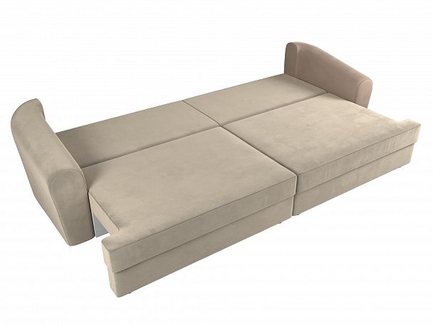 Прямой диван Милтон (полностью велюр бежевый) - Вид 7