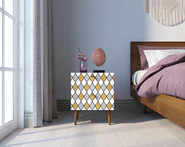 Тумбочка Berber с двумя ящиками 22 принт арт BB03/Print_22, разноцветная - Вид 4