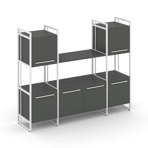 Rift Шкаф комбинированый RF.NS-002 Антрацит/Металл Белый 1598*396*1286 - Вид 1