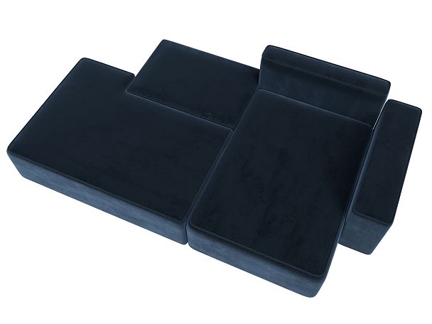 Диван угловой Лига-079 угол правый Велюр синий - Вид 8