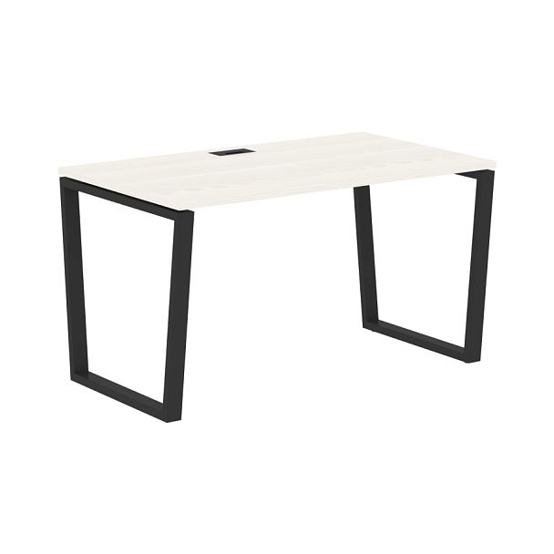 Стол прямой EVST 1380 Ясень Траун/Черный 1360х800х750 EDIS - Вид 1
