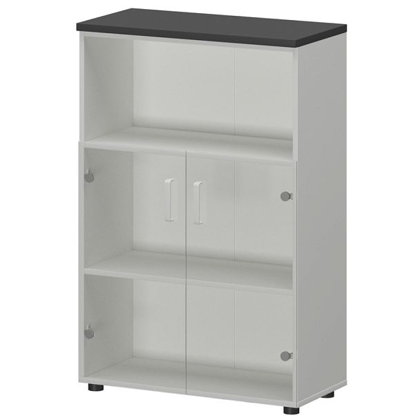 Шкаф СМШ-38С2 Белый/Графит 792x380x1215 Смарт - Вид 1