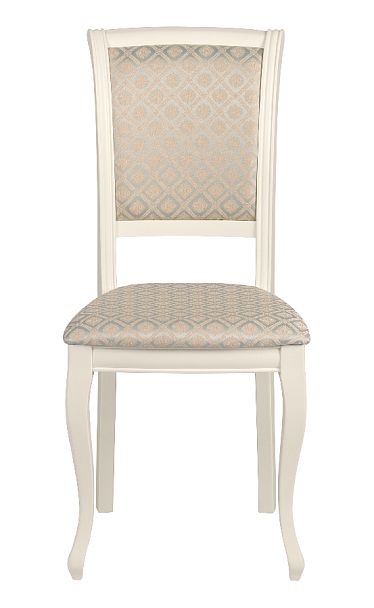 Обеденная группа стол Элат D90(130)х90х76 Слоновая кость и 2 стула Арктос Слоновая кость/Бирюзовый жаккард - Вид 8