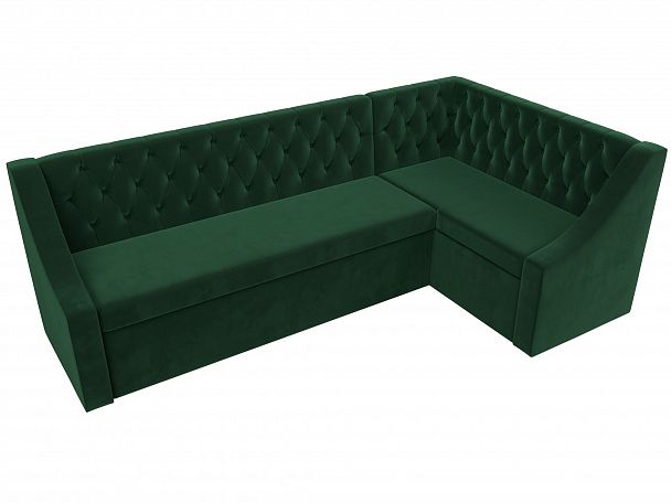 Кухонный угловой диван Мерлин правый (полностью велюр зеленый) - Вид 4