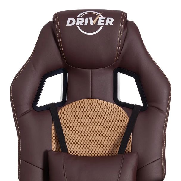 Кресло Драйвер/Driver (22), кож/зам/ткань, коричневый/бронза - Вид 7